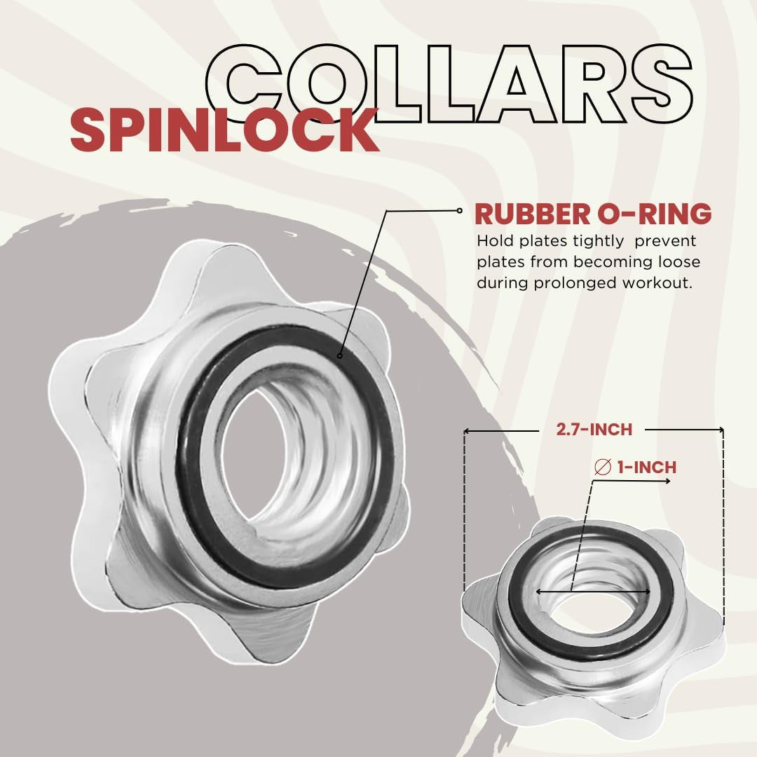 Threaded Dumbbell Handles/Adjustable Dumbbell Bar Handles - Fit 1 Inch Standard Weight Plate - Weightlifting Accessories - Sold in Pair