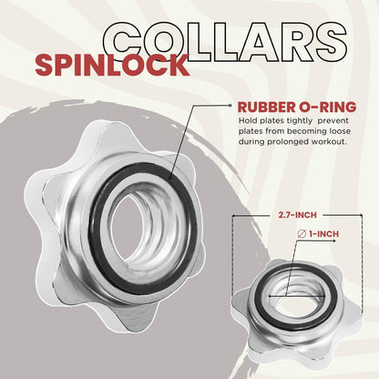 Threaded Dumbbell Handles/Adjustable Dumbbell Bar Handles - Fit 1 Inch Standard Weight Plate - Weightlifting Accessories - Sold in Pair